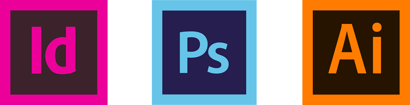 Adobe InDesign, Adobe Photoshop, Adobe Illustrator