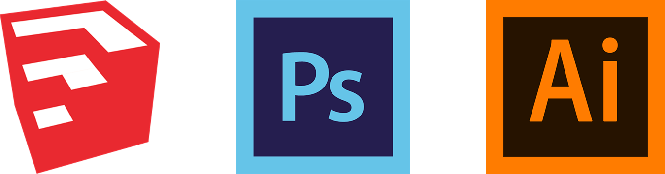 Adobe InDesign, Adobe Photoshop, Adobe Illustrator